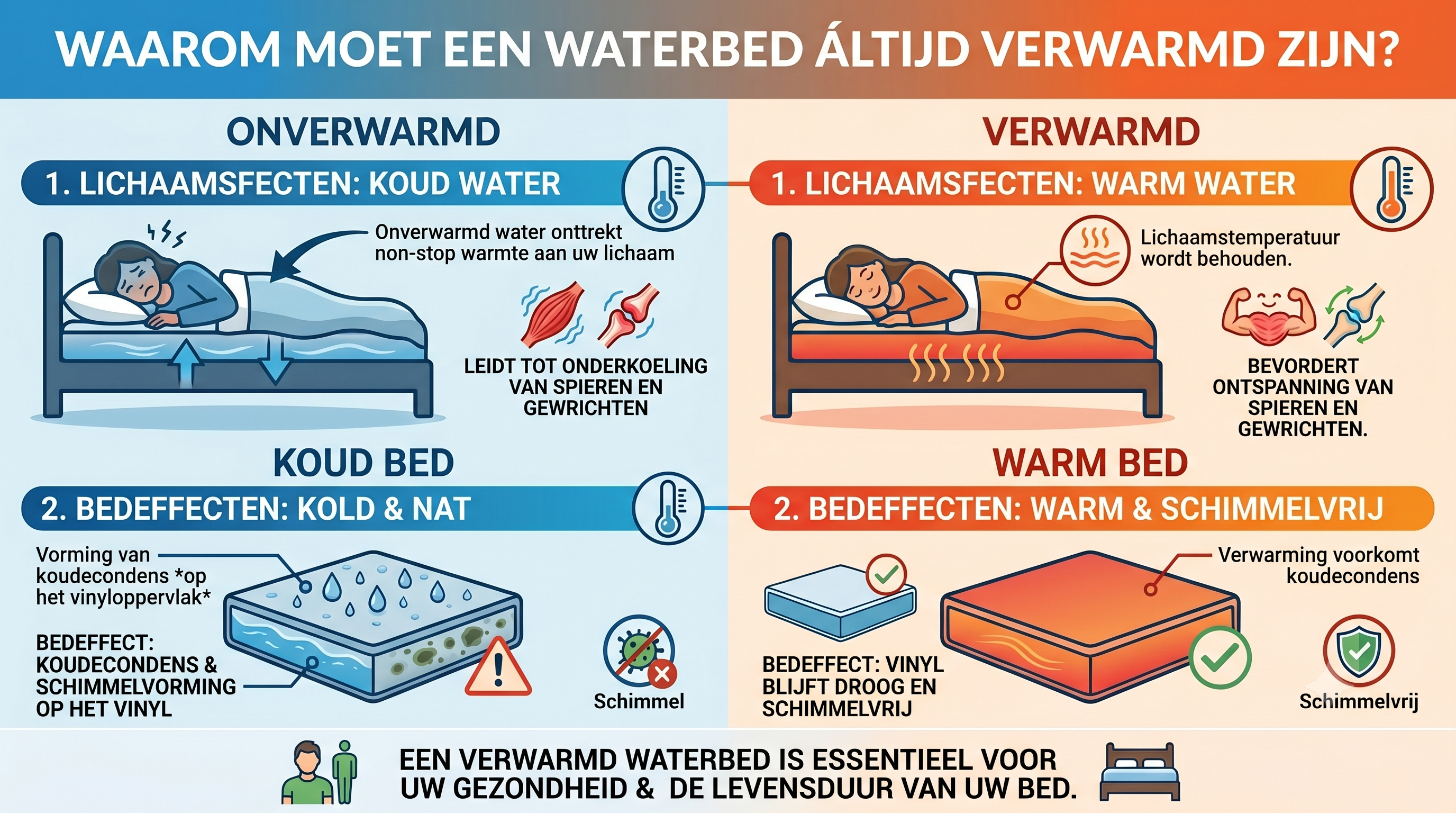 Thermostaat gestuurde slaapomgeving van een waterbed